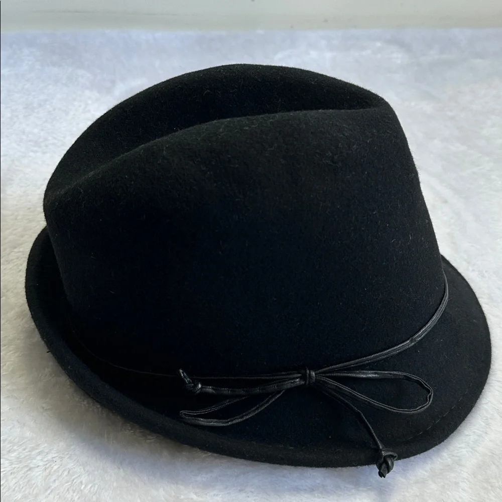 Vintage Scala Old Money Academia Artsy‎ Boho Fedora Walking Hat Black Wool